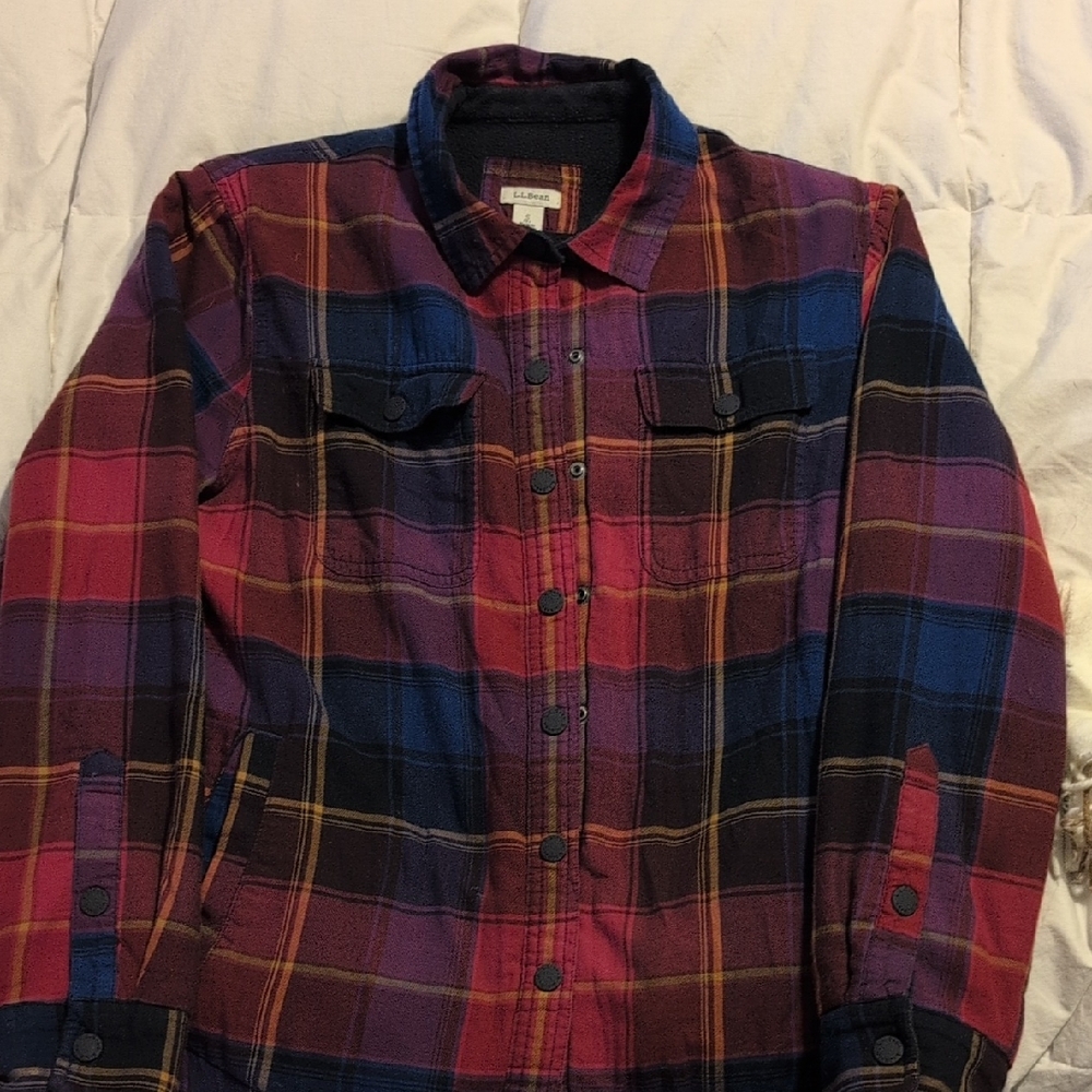 L.L. Bean Red and Yellow Plaid Shirt